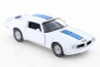 1972 Pontiac Firebird Trans AM, White w/ Blue - Welly 43735D - 4.5&quot; Diecast Model Toy Car