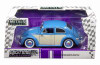 1959 Volkwagen Beetle, Blue with Cream - Jada 99050-MJ - 1/24 scale Diecast Model Toy Car