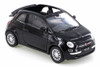 2010 Fiat 500C, Black - Welly 43612D - Diecast Model Toy Car