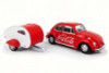 1967 Volkswagen Beetle Coca Cola w/ Teardrop Trailer, Red - Motor City Classics 440032 - 1/43 Scale Diecast Model Toy Car