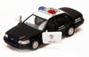 Ford Crown Victoria Police Interceptor, Black - Kinsmart 5327/3D - 1/42 scale Diecast Model Toy Car