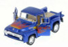 1956 Ford F-100 Pickup Truck, Blue w/ Flames - Kinsmart 5385DF - 1/38 Scale Diecast Model Toy Car