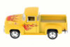 1956 Ford F-100 Pickup Truck, Yellow w/ Flames - Kinsmart 5385DF - 1/38 Scale Diecast Model Toy Car