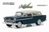 1955 Chevy Nomad, Blue and Cream - Greenlight 29910A/48 - 1/64 Scale Diecast Model Toy Car