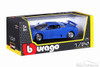 Bugatti EB110, Blue - Bburago 22025BU - 1/24 Scale Diecast Model Toy Car