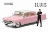 1955 Cadillac Fleetwood Series 60 Hardtop with Elvis Presley Figure, Pink - Greenlight 86436 - 1/43 scale Diecast Model Toy Car