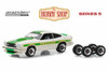 1978 Ford Mustang II Cobra II & Spare Tires, White w/Green - Greenlight 97050E - 1/64 Diecast Car
