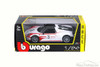 Porsche 918 Weissach Race Car #3, White - Bburago 28009 - 1/24 Scale Diecast Model Toy Car