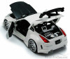 2003 Nissan 350Z, White w/Black hood - Jada Toys 96810 - 1/24 scale Diecast Model Toy Car