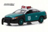 2014 Ford Ford Police Interceptor Sedan New York City Police Department (NYPD), Green w/ White - Greenlight 86094 - 1/43 Scale Diecast Model Toy Car