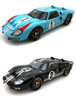 Diecast Ford vs Ferrari 1966 Lemans Winner Package - Two 1/18 Scale 1966 Ford GT40 MkII Race Cars