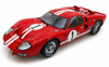 1966 Ford GT-40 MK II #1, Red w/ White Stripes - Shelby  SC407 - 1/18 Scale Diecast Model Toy Car