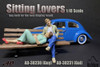 Sitting Lovers Figure I, Blue & Green - American Diorama 38230 - 1/18 Figurine - Diorama Accessory