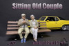 Sitting Old Couple Figure II - American Diorama 38235 - 1/18 Figurine - Diorama Accessory