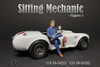 Sitting Mechanic Figure I, Blue - American Diorama 38332 - 1/24 scale Figurine - Diorama Accessory