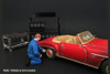 Mechanic Tony Inflating Tire, American Diorama 77446 - 1/18 Scale Accessory for Diecast Cars