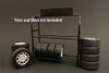 Metal Tire Rack, American Diorama 77530 - 1/24 Scale Accessory for Diecast Cars