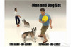 Man and Dog, American Diorama 23889 - 1/18 Scale Hand Painted Figurine Set
