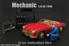 Mechanic Mechanic Tony Inflating Tire, American Diorama 77496 - 1/24 Accessory for Diecast Cars