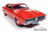 1969 Dodge Charger R/T Hardtop, Charger Red - Auto World AMM1174 - 1/18 scale Diecast Model Toy Car