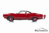 1969 Dodge Coronet Super Bee Hardtop, Red with White Roof - Auto World AMM1191 - 1/18 scale Diecast Model Toy Car