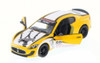 2016 Maserati Grand Turismo MC Stradale with Decals Hard Top, Yellow w/ Decals - Kinsmart 5395DF - 1/38 Scale Diecast Model Toy Car