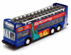Box of 12 Diecast Model Cars - NYC Sightseeing Double Decker Bus Open Top, Blue, 6 Inch Scale