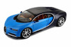 Bugatti Chiron, Blue w/ Black - Bburago 11040BU - 1/18 Scale Diecast Model Toy Car