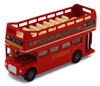 Box of 12 Diecast Model Cars - London Double Decker Bus Open Top, Red, 4.75 inch Scale