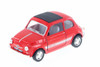 Fiat 500 w/ Sunrroof, Red - Kinsmart 5004D - 1/24 Scale Diecast Model Toy Car