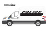 2019 Ford Transit Van Police, White and Black - Greenlight 53010D/48 - 1/64 scale Diecast Car