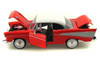1957 Chevrolet Belair, Red - Motormax 73228 - 1/24 Scale Diecast Model Toy Car