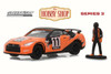 2011 Nissan GT-R Race Car w/Driver, Orange w/Black - Greenlight 97030E/48 - 1/64 Scale Diecast Car