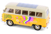 1963 Volkswagen Classical T1 Bus w/ Love/Peace Yellow -  Showcasts® 22095A1/4D - 1/24 Scale Diecast Model Toy Car