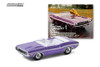 "Our Plum Crazy Challenger R/T Is No Shrinking Violet” 1970 Dodge Challenger R/T Convertible, Purple - Greenlight 39050/48 - 1/64 scale Diecast Model Toy Car