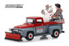 Norm's Snow Removal 1956 Ford F-100 with Snow Plow, Gray and Red - Greenlight 54020/48 - 1/64 scale Diecast Model Toy Car