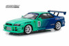 1999 Nissan Skyline GT-R BNR34, #1 Falken Tires - Greenlight 19050 - 1/18 Scale Diecast Model Toy Car