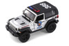 2018 Jeep Wrangler Rubicon Police Hard Top, Silver - Kinsmart 5412DPR - 1/34 scale Diecast Car