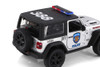 2018 Jeep Wrangler Rubicon Police Hard Top, Silver - Kinsmart 5412DPR - 1/34 scale Diecast Car