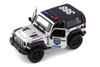 2018 Jeep Wrangler Rubicon Police Hard Top, Silver - Kinsmart 5412DPR - 1/34 scale Diecast Car
