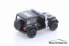 2018 Jeep Wrangler Rubicon Police Hard Top, Black and White - Kinsmart 5412DP - 1/34 Diecast Car