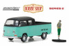 Volkswagen Type 2 Crew Cab Pick Up Doka, Teal w/ Black - Greenlight 97020F - 1/64 Scale Diecast Car