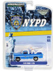 New York City Police Department 1979 Ford  F-250 Tow Truck with Drop-In Tow Hook, Blue and White - Greenlight 30224/48 - 1/64 scale Diecast Model Toy Car