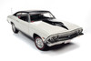 1968 Chevy Nickey Chevelle, Ermine White with Black - Auto World AMM1201 - 1/18 scale Diecast Model Toy Car