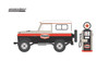 1967 Nissan Patrol with Vintage Gas Pump Texaco, Cream/Ivory /Black/White - Greenlight 97100A/48 - 1/64 scale Diecast Model Toy Car