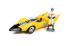 Speed Racer Shooting Star #9 with Speed X Figure, Yellow - Auto World AWSS125 - 1/18 Diecast Car