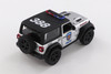 2018 Jeep Wrangler Rubicon Police Hard Top, Silver - Kinsmart 5412DPV - 1/34 scale Diecast Car