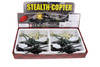  Stealth Copter with Light & Sounds Helicopter Set - Box of 6  Diecast Toy Helicopters, Assd Colors