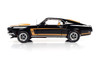 1969 Ford Mustang Boss 429 Fastback, Raven Black and gold - Auto World AMM1251 - 1/18 scale Diecast Model Toy Car