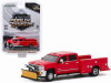 2018 Chevy Silverado 3500 Dually Service Bed with Snow Plow, Red - Greenlight 46030A/48 - 1/64 scale Diecast Model Toy Car